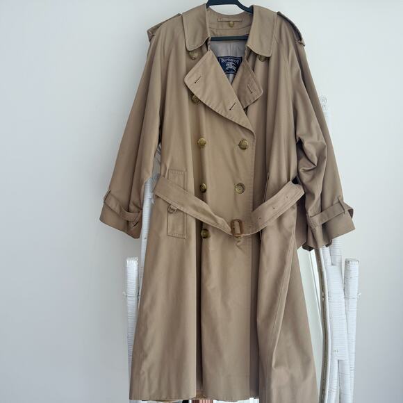 Burberry Vintage Trench Coat Men 44R Khaki Nova Check Wool Liner Belted Heritage - Picture 9 of 16